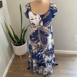 Argenti Women’s Maxi dress size 4 Blue and tan tropical print